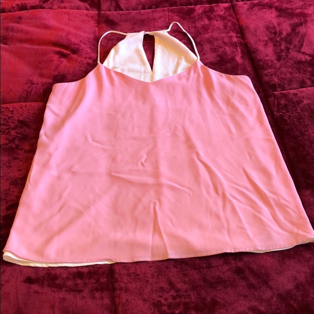 Sleeveless reversible pink top with thin straps